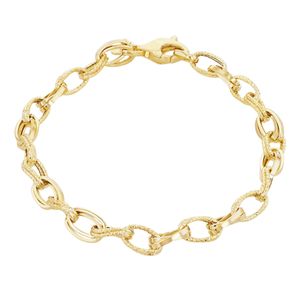 Preview image of 9ct Yellow Gold Diamond Cut Twisted Link Bracelet 