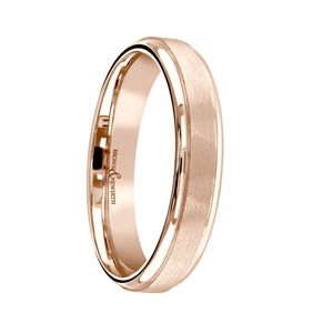 Preview image of 9ct Rose Gold 6mm Brushed Centre Style Gents Wedding Ring 
