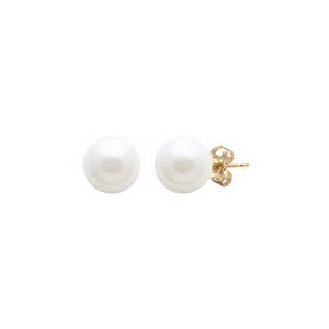 Preview image of 9ct Yellow Gold 8-8.5mm White Cultured Pearl Stud Earrings