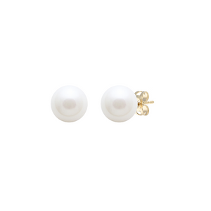 Preview image of 9ct Yellow Gold 9-9.5mm White Cultured Pearl Stud Earrings