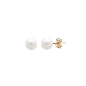 Preview image of 9ct Yellow Gold 6-6.5mm White Cultured Pearl Stud Earrings
