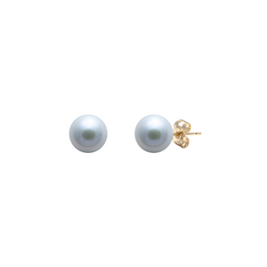 Preview image of 9ct Yellow Gold Grey 6-6.5mm Cultured Pearl Stud Earrings