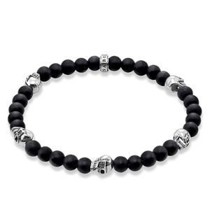 Preview image of Thomas Sabo Black Bead Skull Bracelet
