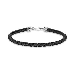 Preview image of Thomas Sabo Braided Nappa Leather Black Bracelet