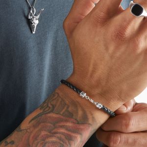 Preview image of Thomas Sabo Braided Nappa Leather Black Bracelet