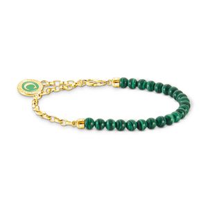 Preview image of Thomas Sabo Charmista Green Beads Gold Plated Bracelet