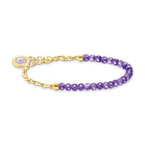 Thomas Sabo Charmista Violet Beads Gold Plated Bracelet