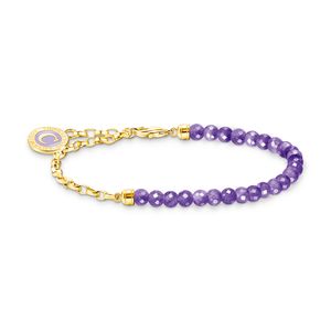 Preview image of Thomas Sabo Charmista Violet Beads Gold Plated Bracelet