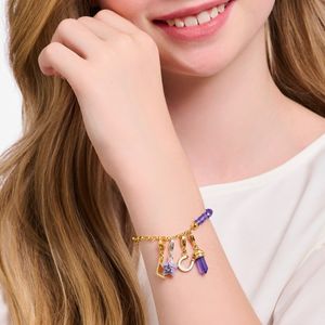 Thomas Sabo Charmista Violet Beads Gold Plated Bracelet