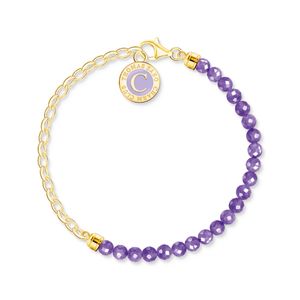 Thomas Sabo Charmista Violet Beads Gold Plated Bracelet
