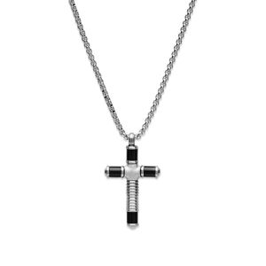 Preview image of Unique Black and Steel Cross Necklace