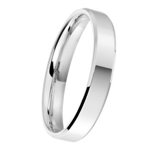 Preview image of Platinum 3.5mm Bevelled Edge Ladies Wedding Ring