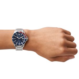 Emporio Armani Diver 42mm Steel Blue Quartz Bracelet Watch