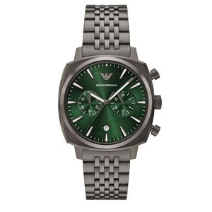 Preview image of Emporio Armani Carlo 40mm Gunmetal Green Quartz Bracelet Chronograph Watch