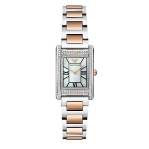 Preview image of Emporio Armani Genni 32mm Rose Gold Two Tone Mother Of Pearl Quartz Bracelet Watch