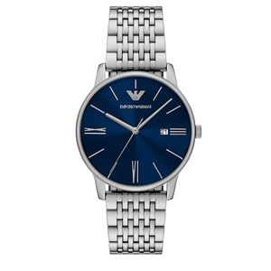 Preview image of Emporio Armani Minimalist 39mm Steel Blue Quartz Bracelet Watch 
