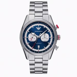 Preview image of Emporio Armani Racer 42mm Blue Steel Quartz Chronograph Bracelet Watch
