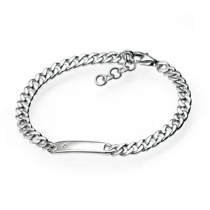 Preview image of D for Diamond Engravable Classic ID Bar Sliver Bracelet