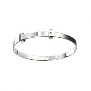 Preview image of D for Diamond Expandable Silver Bangle