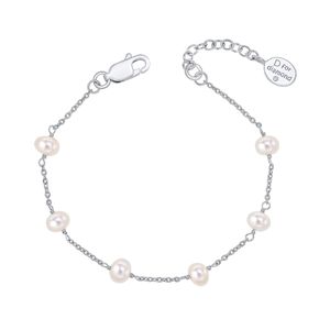 Preview image of D For Diamond Freshwater Pearl Silver Bracelet