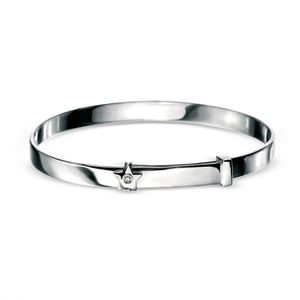 Preview image of D for Diamond Star Silver Bangle