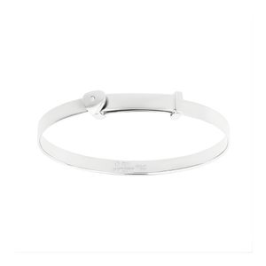 Preview image of D for Diamond Heart Silver Bangle