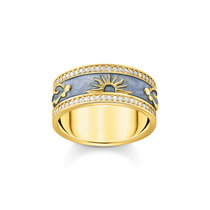 Thomas Sabo Blue Cosmic Enamel Gold Ring 