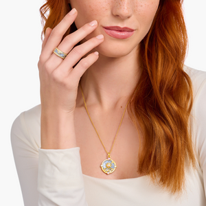 Thomas Sabo Blue Cosmic Enamel Gold Ring 
