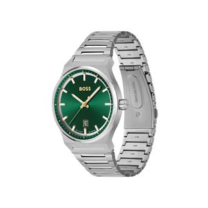 Boss Candor 41mm Steel Green Dial Quartz Bracelet Watch