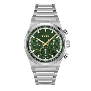 Preview image of Boss Candor 41mm Steel Green Dial Quartz Bracelet Chronograph Watch