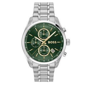 Preview image of Boss Grand Prix 44.5mm Green Steel Bracelet Chronograph Watch