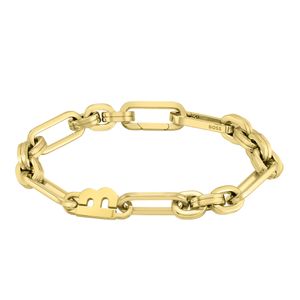 Preview image of Boss Hailey Steel Gold PVD Multilink Bracelet 