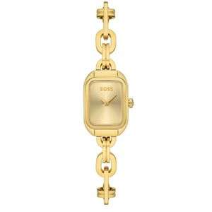 Preview image of Boss Hailey 28mm Rectangular Dial Gold Tone Link Quartz Bracelet Watch