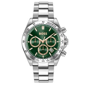 Preview image of Boss Hero 2.0 43mm Green Steel Quartz Bracelet Chronograph Watch