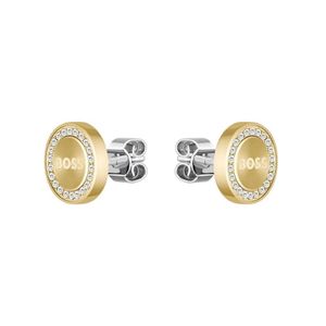 Preview image of Boss Iona Crystal-Set Gold Tone Steel Stud Earrings 
