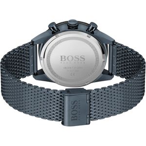 Boss Pilot Edition 44mm Steel Blue Quartz Mesh Bracelet Chronograph Watch