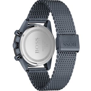Boss Pilot Edition 44mm Steel Blue Quartz Mesh Bracelet Chronograph Watch