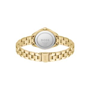 Boss Sage 32mm Gold IP Plated Steel Green Dial Quartz Bracelet Watch