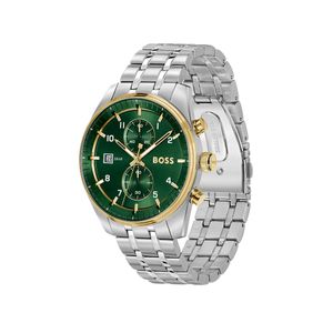 BOSS Sky traveller 44mm Green Bi Colour Quartz Bracelet Watch