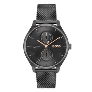 Preview image of Boss Tyler 43mm Black IP Black Dial Quartz Mesh Bracelet Watch