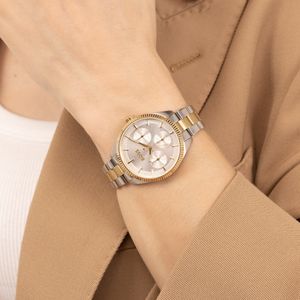 BOSS Sage Sport 34mm Bicolour Silver Dial Quartz Bracelet Watch