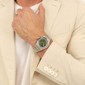 Preview image of Boss Candor 41mm Steel Green Dial Quartz Bracelet Chronograph Watch
