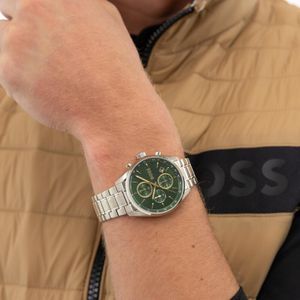 Preview image of Boss Grand Prix 44.5mm Green Steel Bracelet Chronograph Watch