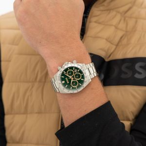 Preview image of Boss Hero 2.0 43mm Green Steel Quartz Bracelet Chronograph Watch