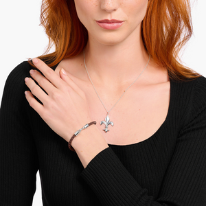 Thomas Sabo Braided Brown 5 mm leather Silver Bracelet 