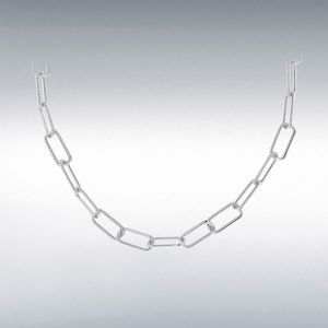 STERLING SILVER 7.4MM HALF-TWISTED-LINK PAPER 18" CHAIN