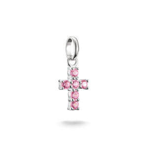 Preview image of Thomas Sabo Cross With Pink Stones Silver Connect Charm 