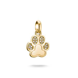 Preview image of Thomas Sabo Paw Print With Stones Gold Plated Connect Charm 