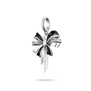 Preview image of Thomas Sabo Black Bow With Stones Silver Connect Charm 