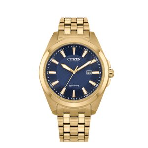 Preview image of Citizen Men's 41mm Blue & Gold Plated Bracelet Eco Drive Watch 